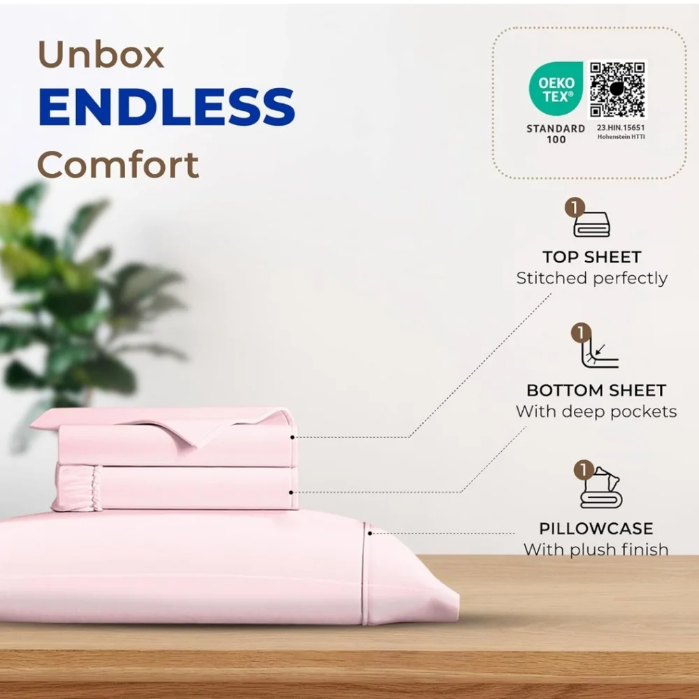 THREAD SPREAD Luxury Egyptian Cotton Sheets Twin XL Size - 600 Thread Count 3 PC